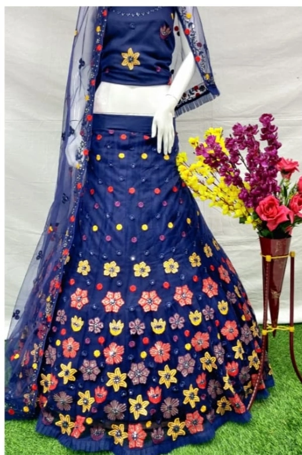 Designer SH | Lehenga Choli - Deep Blue, Free