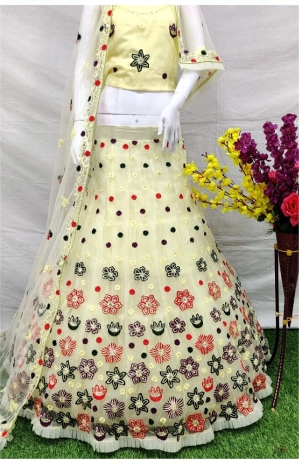 Designer SH | Lehenga Choli - white, Free
