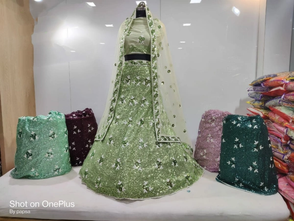 Deginer MNX115 | Lahanga Choli - light Green, free
