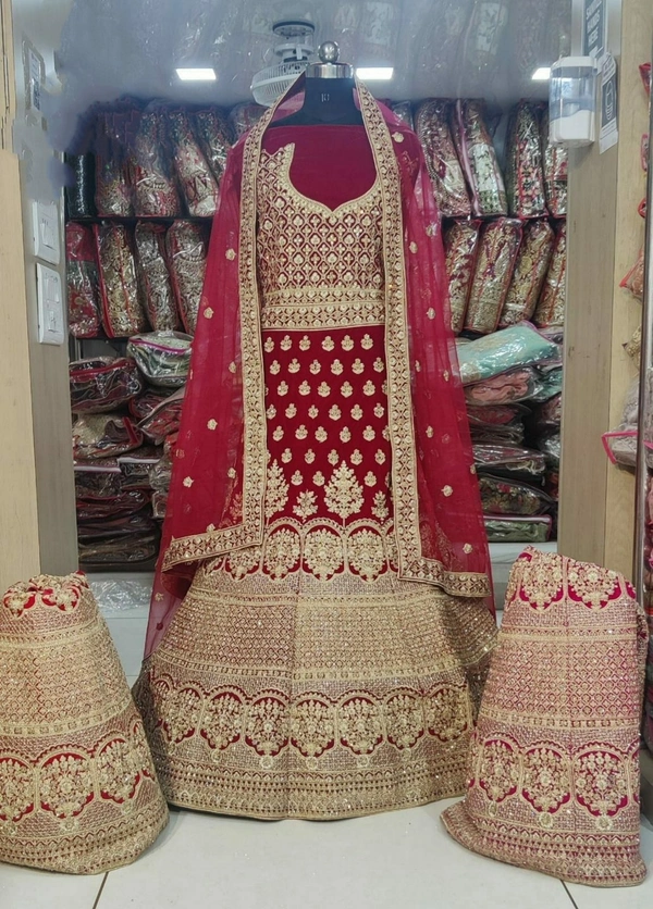 Bridal MNX 61| Bridal Lehenga Choli - red, free