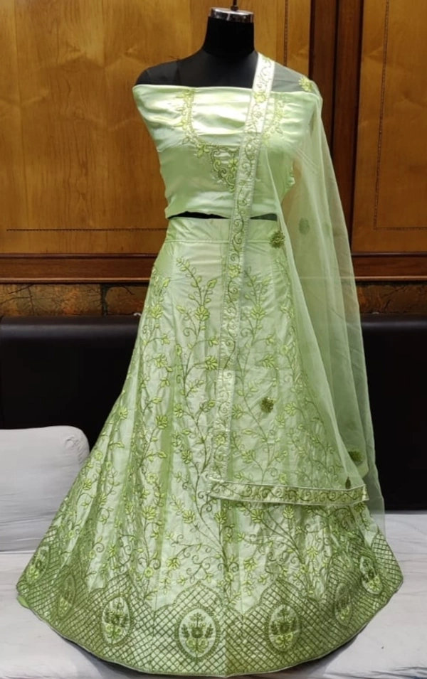 SH2A Casual Lehenga Choli - green, Free