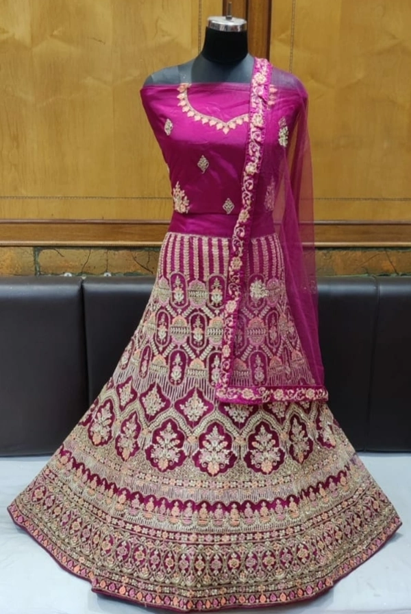 SH7 Designer Lehenga - Violet, Free