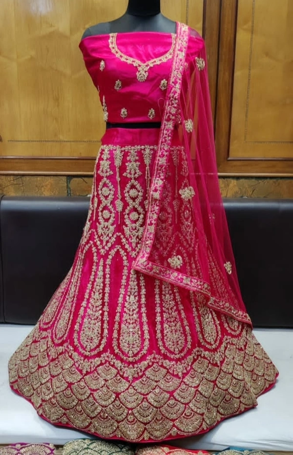 SH08 Designer Lehenga - Deep Pink, Free