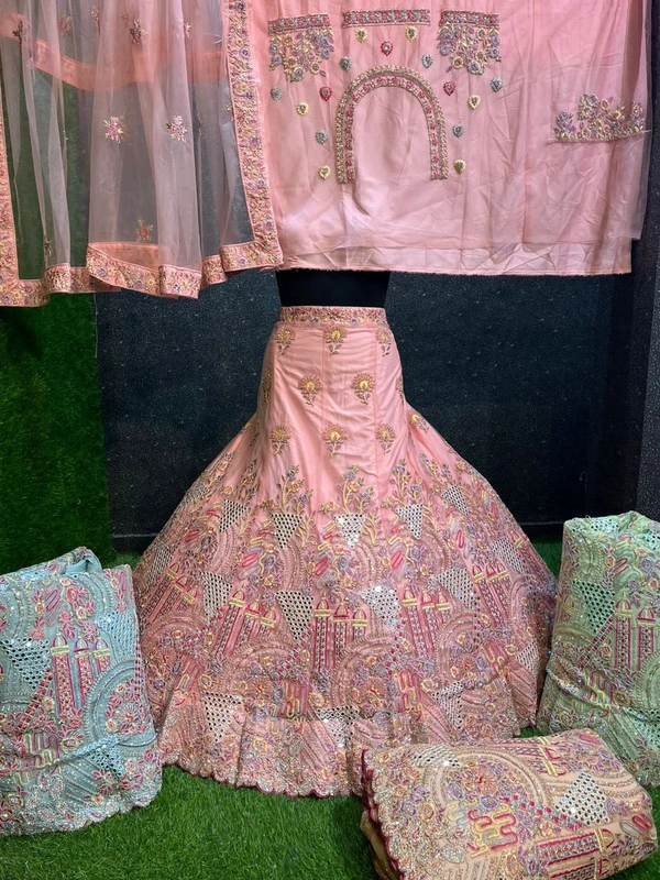 SA211 Lehenga Choli - light pink, free