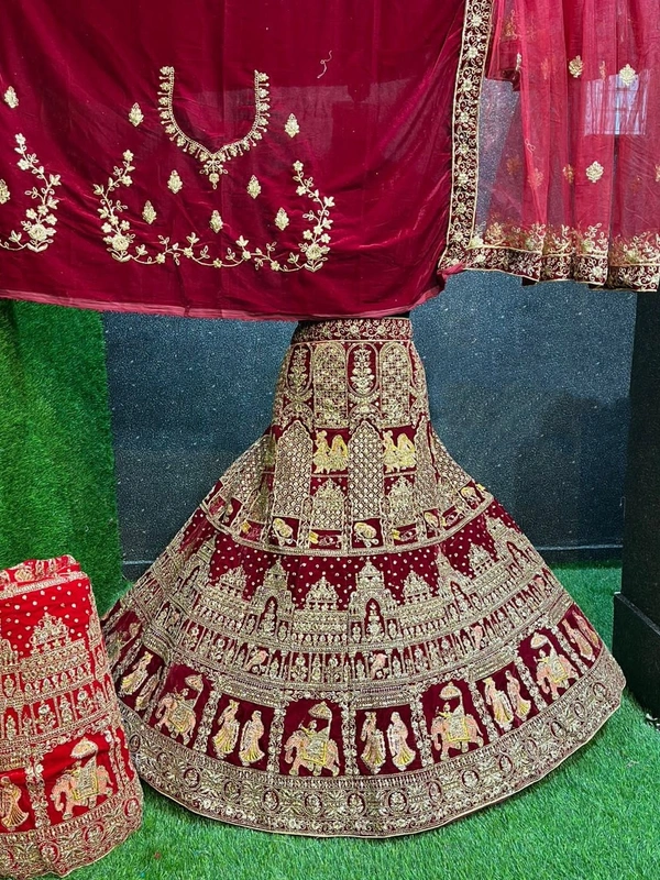 SA212 Lehenga Choli - Dark red, free