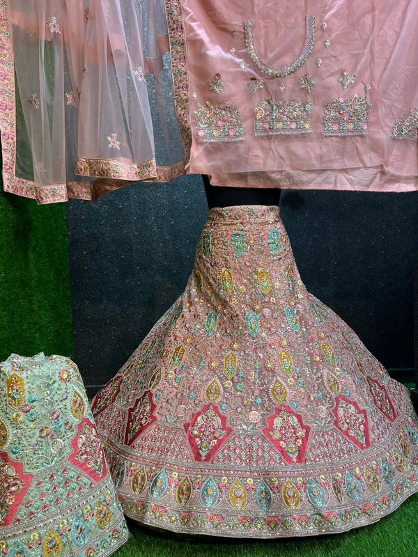 SA221 Lehenga Choli -  light pink, free