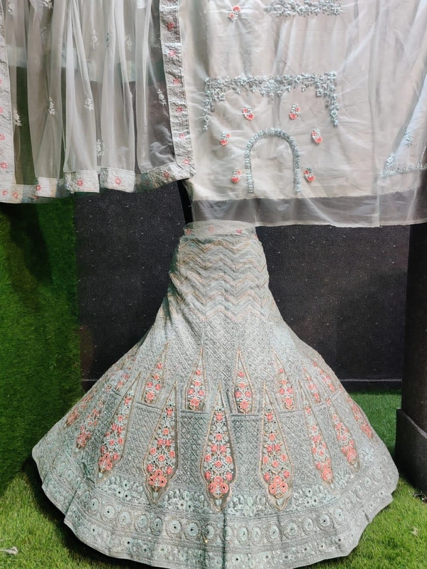 SA229 Lehenga Choli - light cyan, free