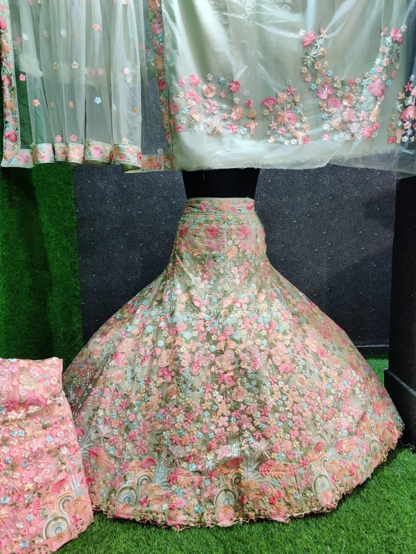 SA246 Lehenga Choli - light cyan, free