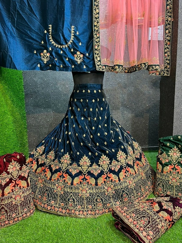 SA253 Lehenga Choli - navy, free