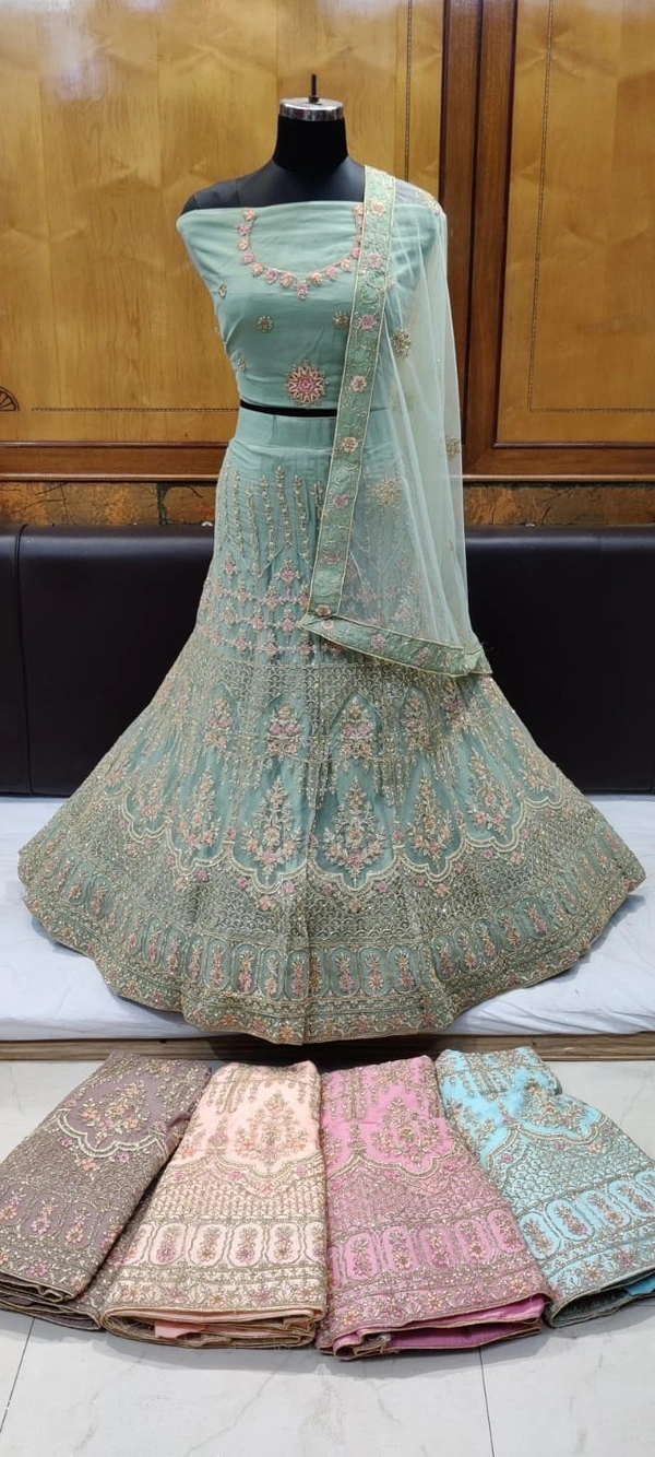 SH209 Lehenga Choli - light cyan, free