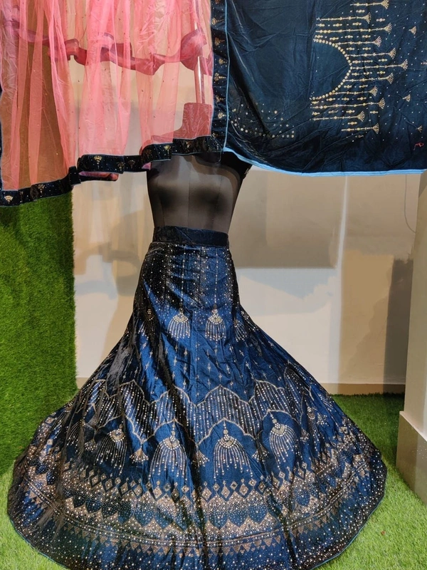 SA259 Lehenga Choli - Dark blue, free