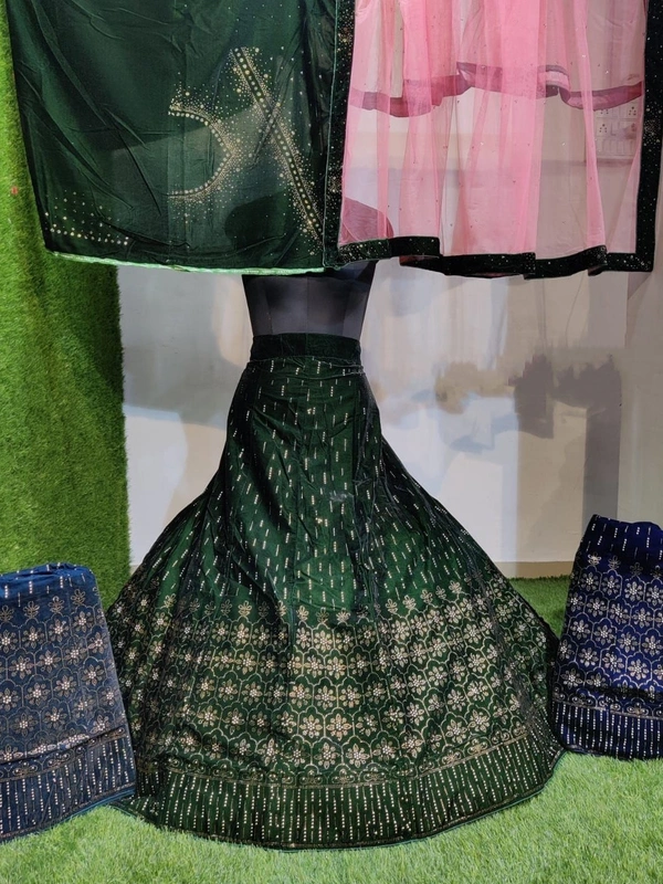 SA261 Lehenga Choli - dark green, free