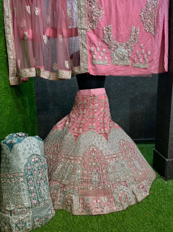 SA264 Lehenga Choli -  light pink, free