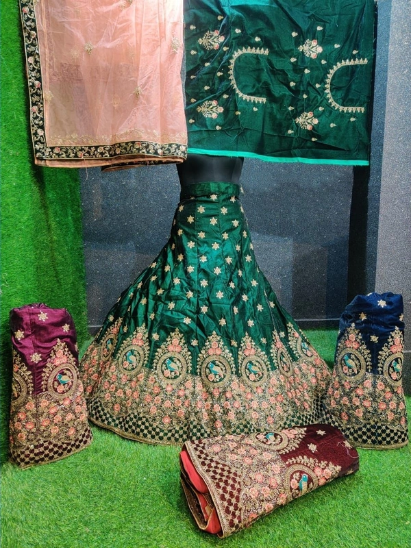 SA266 Lehenga Choli - dark green free