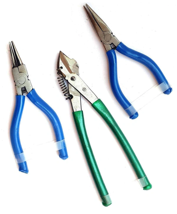 Pilerman Silk Thread Jewellery Making Pliers Nose Round Nose and Cutter (JK-3-MSF) - 5-6 Inch