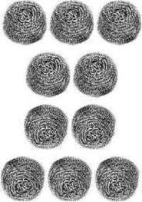 PILERMAN Stainless Steel Scrubber for Kitchen - Pack of 10 Pieces