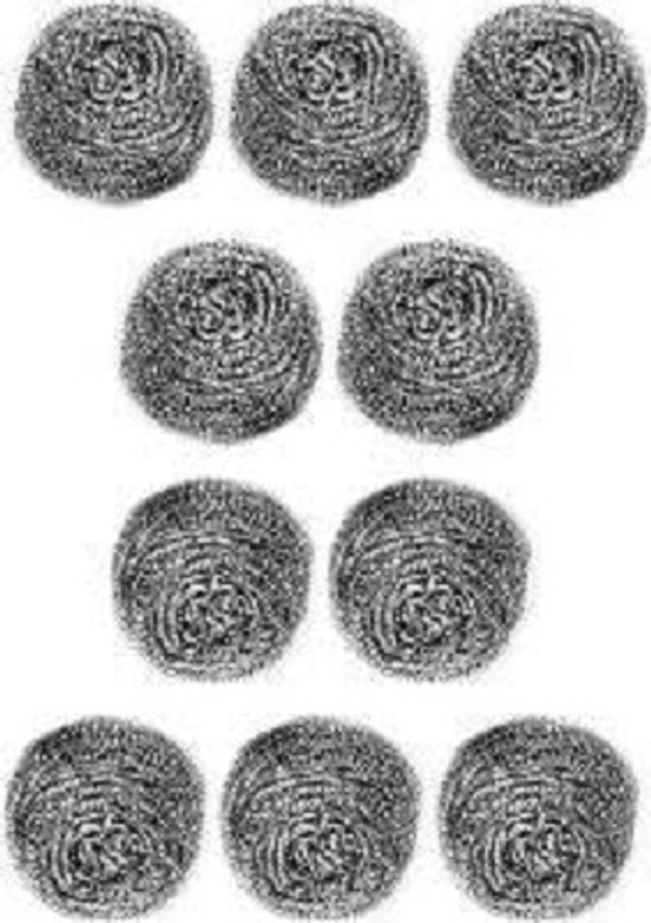 PILERMAN Stainless Steel Scrubber for Kitchen - Pack of 10 Pieces