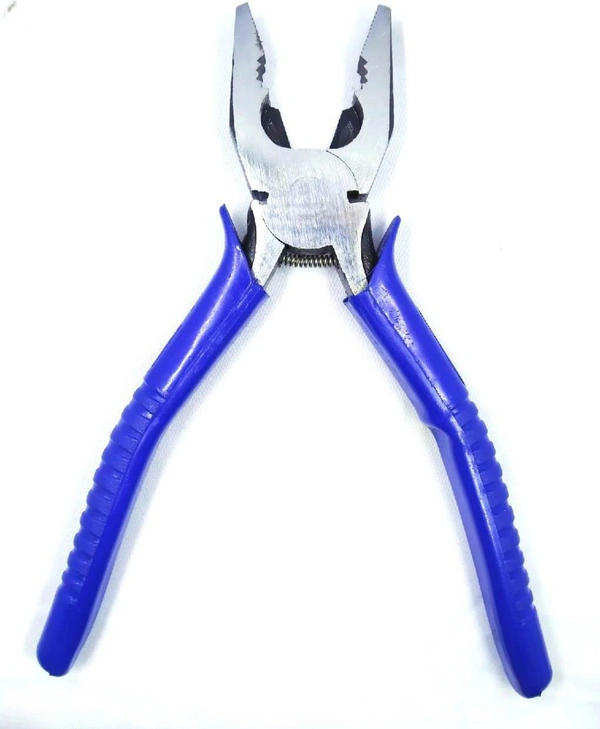 PILERMAN Combination Plier with Anti Slip Handle with Spring (Blue) - 8-inch