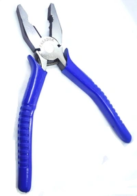PILERMAN Combination Plier with Anti Slip Handle with Spring (Blue) - 8-inch