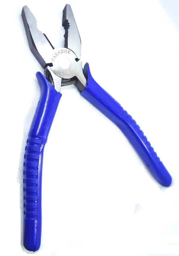 PILERMAN Combination Plier with Anti Slip Handle with Spring (Blue) - 8-inch