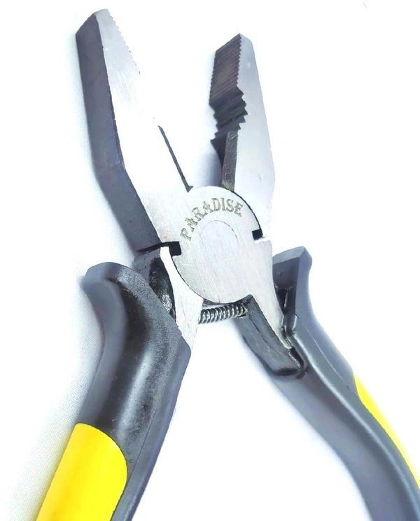 PILERMAN Combination Plier with Anti Slip Handle with Spring (Yellow & Black) - 8-inch