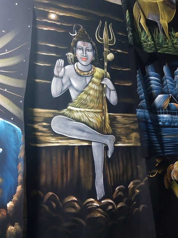 Peaceful Shiva Neon Glowing Painting In Neon Lighting Peace Mood ON