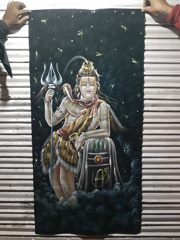 Peaceful Shiva Neon Glowing Painting In Neon Lighting Peace Mood ON