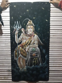 Peaceful Shiva Neon Glowing Painting In Neon Lighting Peace Mood ON