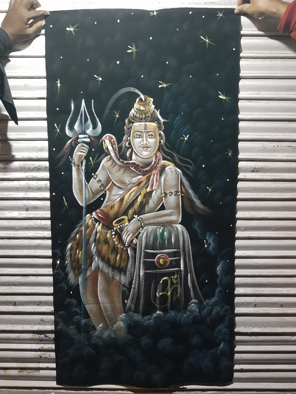 Peaceful Shiva Neon Glowing Painting In Neon Lighting Peace Mood ON