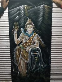 Peaceful Shiva Neon Glowing Painting In Neon Lighting Peace Mood ON