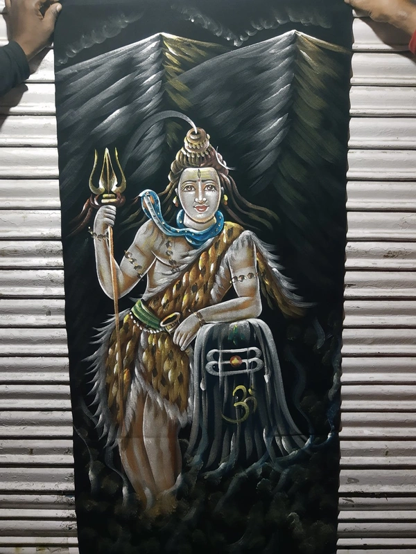 Peaceful Shiva Neon Glowing Painting In Neon Lighting Peace Mood ON