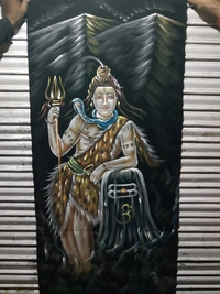 Peaceful Shiva Neon Glowing Painting In Neon Lighting Peace Mood ON