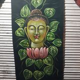 Peaceful Buddha Neon Glowing Painting In Neon Lighting Peace Mood ON