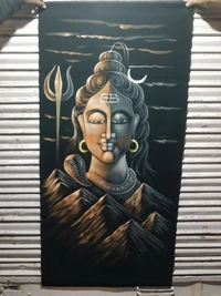 Peaceful Shiva Neon Glowing Painting In Neon Lighting Peace Mood ON