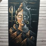 Peaceful Shiva Neon Glowing Painting In Neon Lighting Peace Mood ON