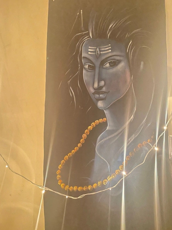 Peaceful Shiva Neon Glowing Painting In Neon Lighting Peace Mood ON
