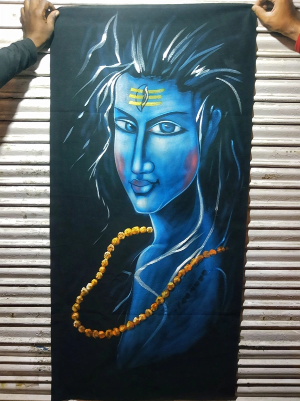 Peaceful Shiva Neon Glowing Painting In Neon Lighting Peace Mood ON