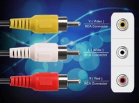 3 RCA Male to Male 3 RCA Audio Video AV Cable. Suitable for TV LC LED Home Theater Laptop PC DVD .Black,1 Pc Pack. (1.5 Meter)