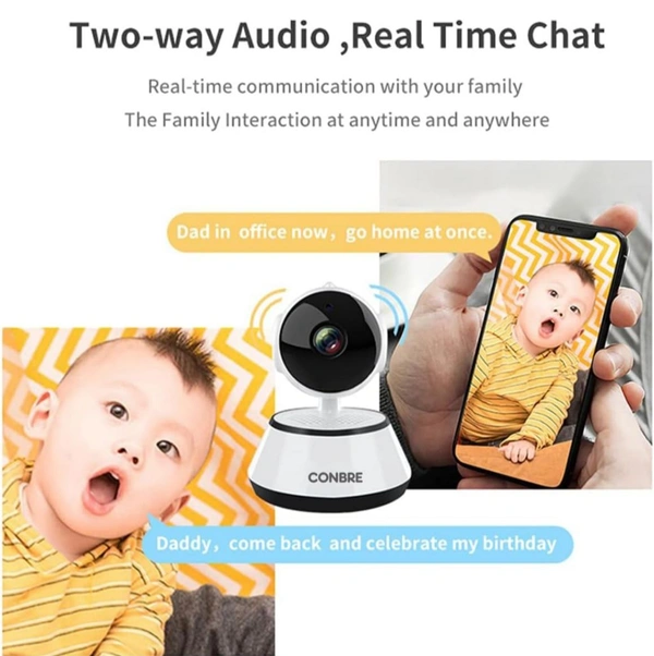 2MP Full HD Smart Wi-Fi CCTV Home Security Camera for Home and office | 360° with Pan Tilt | Two way communication | Motion Alert | Night Vision | SD Card (Upto 128 GB)