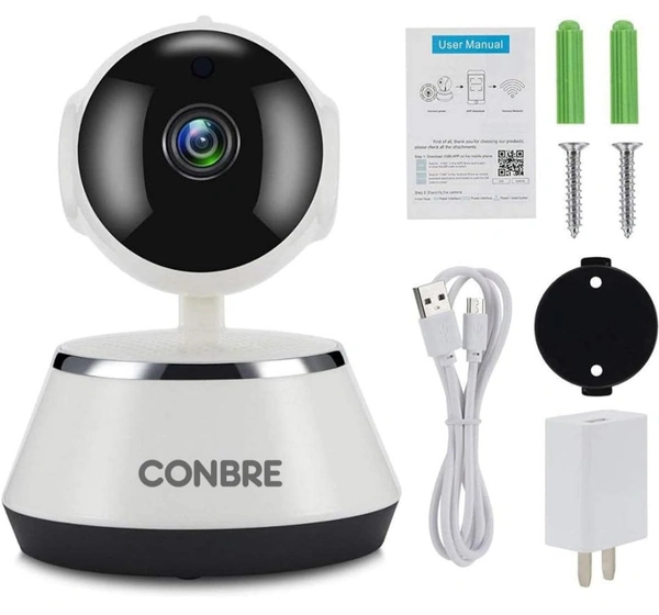2MP Full HD Smart Wi-Fi CCTV Home Security Camera for Home and office | 360° with Pan Tilt | Two way communication | Motion Alert | Night Vision | SD Card (Upto 128 GB)