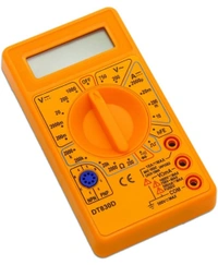 Electronic Spices Small Digital Multimeter, Multipurpose Electric meter Yellow/Red