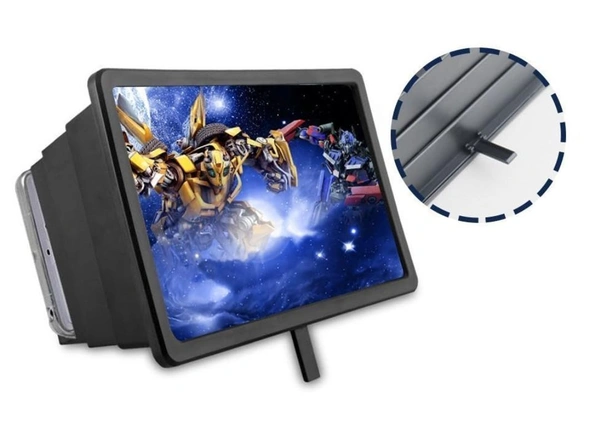3D Screen Magnifier Box & Screen Enlarged Expander Amplifier with Eyes Protection, Foldable Stand Screen Expander Support for All Smartphones