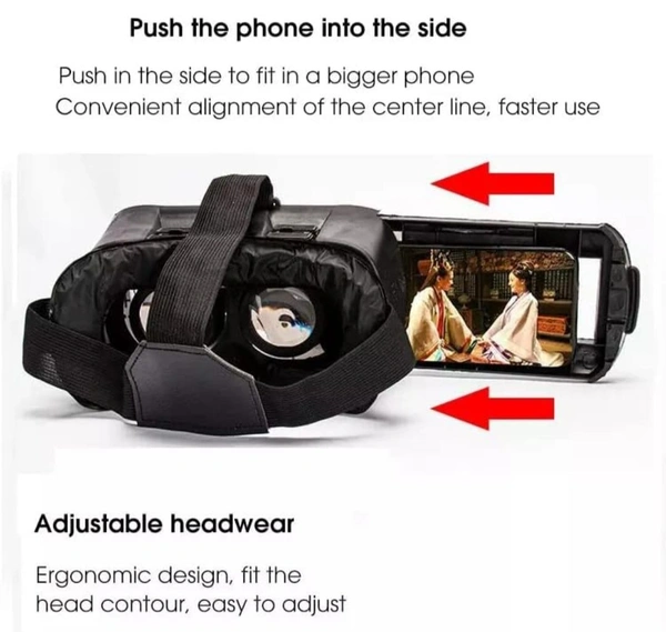 VR Headset Compatible with iPhone & Android | Virtual Reality Goggles for 4.7”-6.5” Cell Phone - Best Set Glasses | Gift for Kids and Adults for 3D Gaming and VR Videos