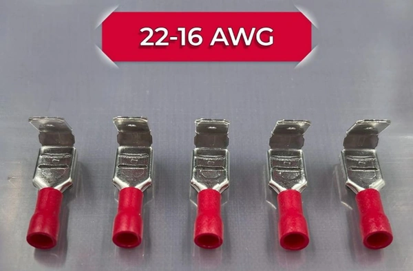 GLOBOMOTIVE Piggy Back Terminal 22-16 AWG : PVC Semi-Insulated Piggy Back Spade Quick Splice Wire Terminals/Connectors: Electrical Connections | Pack of 1 Pieces