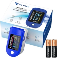 Swadesi Pulse Oximeter Fingertip, Blood Oxygen Saturation Monitor Fingertip, Blood Oxygen Meter Finger Oximeter Finger with Pulse, with Four Color TFT Screen [Battery Included] - Blue