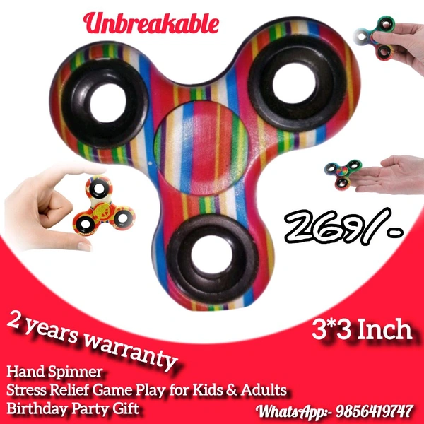 Hand Spinner Desk Toy - High Speed Smooth Finger Spin Sensory Fidget Stress Relief Game Play for Kids & Adults - Birthday Party Gift - Single Bearing -