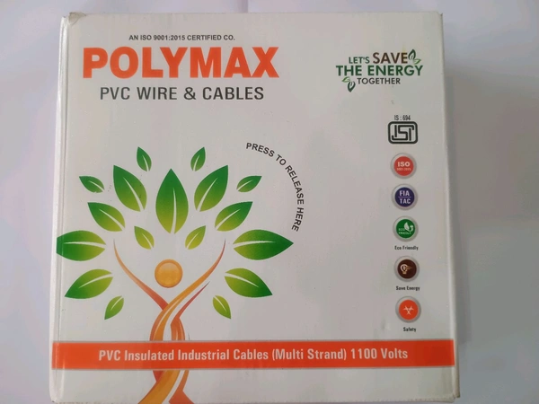 Polymax Pilymax Cable 1.5 sqmm 90 Metre Copper Multi Strand House Fitting PVC Lite Electric Wire Cable Blue (1.5 sqmm, Red)