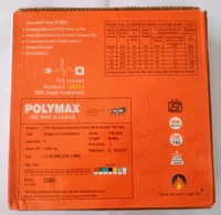 Polymax Pilymax Cable 1.5 sqmm 90 Metre Copper Multi Strand House Fitting PVC Lite Electric Wire Cable Blue (1.5 sqmm, Red)
