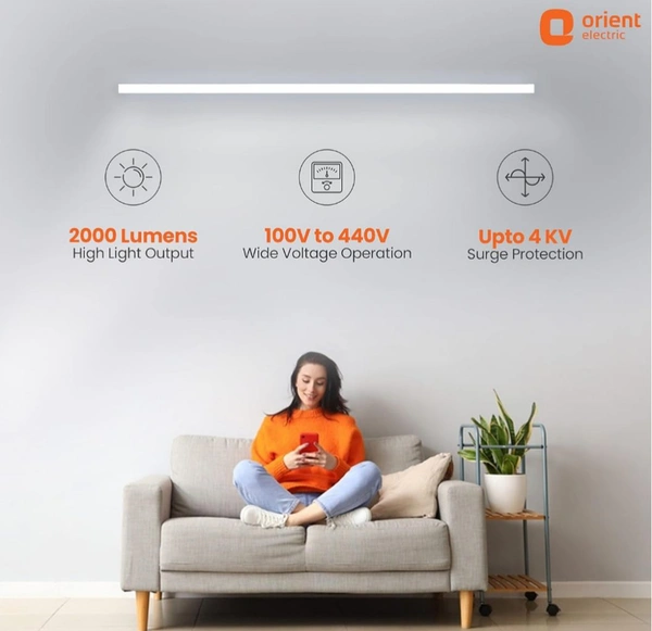 Orient Electric Grace Pro 20W LED Batten| 2000 lumens Bright Light Output| LED tubelight for Home| Sleek & Stylish Design| Non-breakable Polycarbonate housing | Pack of 1