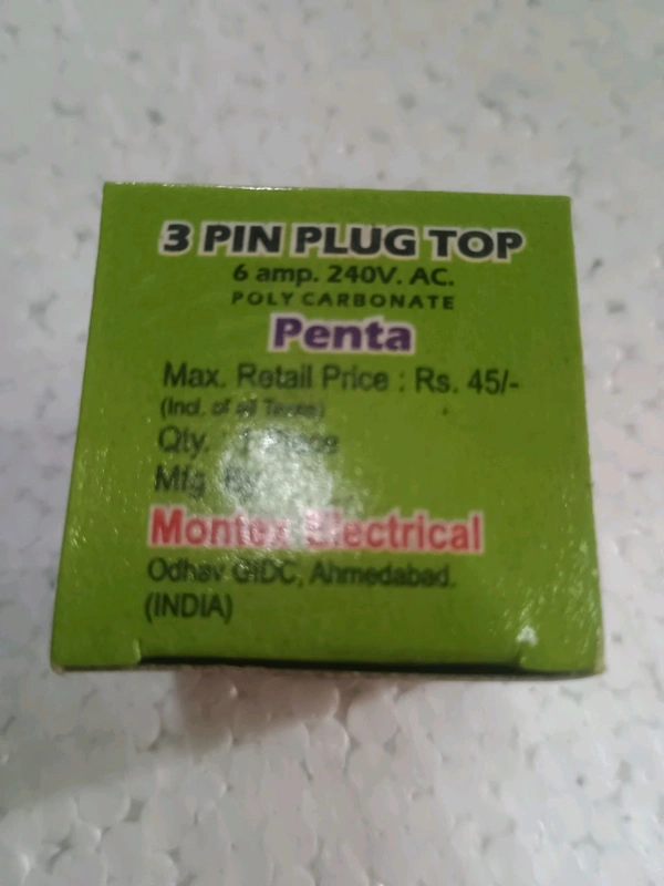Mantex 16A 3 Pin Plug Top 240V (White, Pack of 1)